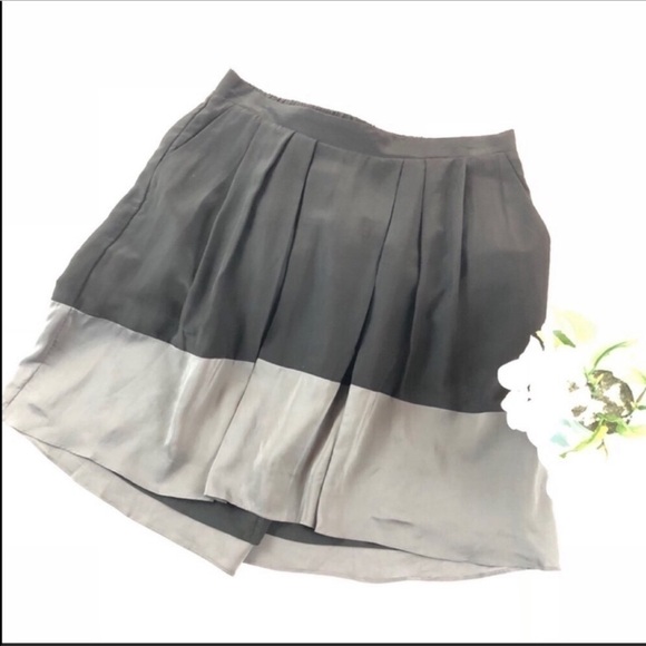 Madewell Black Gray Silk Color Block Skirt S - Picture 4 of 7